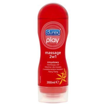 Durex 2w1, żel intymny i do masażu z kwiatem Ylang Ylang, 200 ml