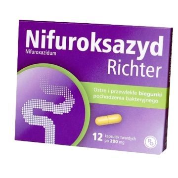 Nifuroksazyd Gedeon Richter, 200 mg, kapsułki twarde, 12 szt.