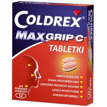 Coldrex MaxGrip C, tabl., 12 szt,blister