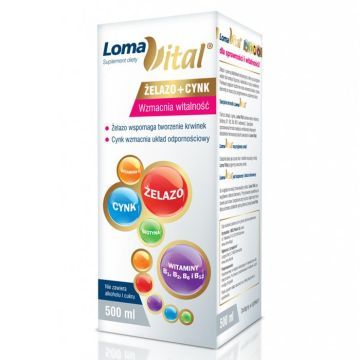 Loma Vital Żelazo + Cynk, płyn, 500 ml