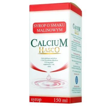 Calcium Hasco, 115,6 mg/5ml, syrop o smaku malinowym, 150 ml