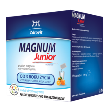 Zdrovit Magnum Junior, od 3 roku życia, proszek, 20 saszetek