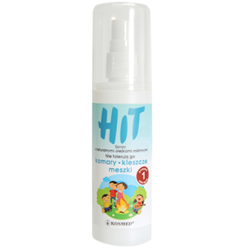 HIT, spray z naturalnymi olejkami roślinnymi przeciw komarom, kleszczom i meczkom, 100 ml