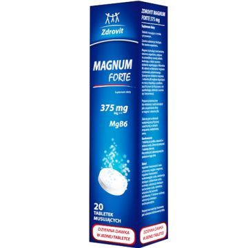 Zdrovit Magnum Forte 375 mg, tabletki musujące, smak cytrynowy, 20 szt.