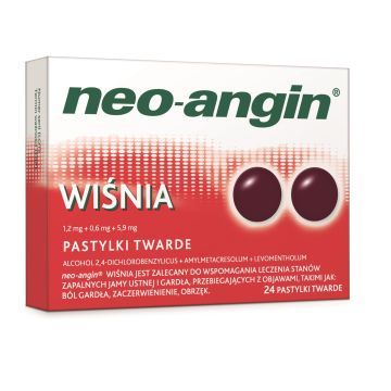 Neo-Angin wiśnia, pastylki twarde, 24 szt.