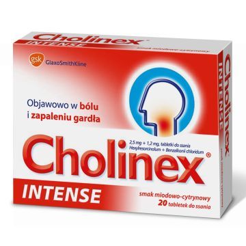 Cholinex Intense, tabletki do ssania, miód i cytryna, 20 szt.