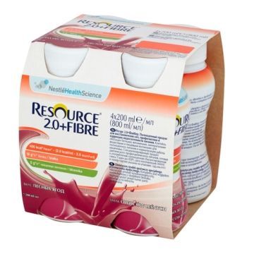 Resource 2.0+Fibre, płyn o smaku owoców leśnych, 4 x 200 ml