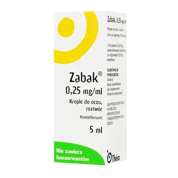 Zabak, (0,25 mg/ml), krople do oczu, 5 ml