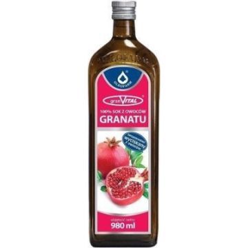 Granat 100%, sok, z owocow granatu, granVital, 490 ml