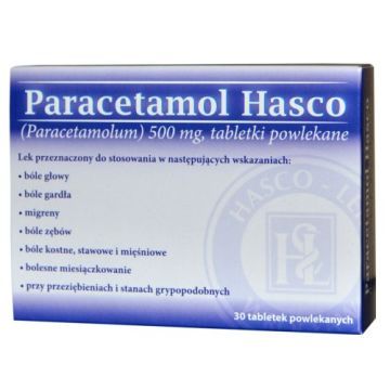 Paracetamol  Hasco, 500 mg, tabletki powlekane, 30 szt.