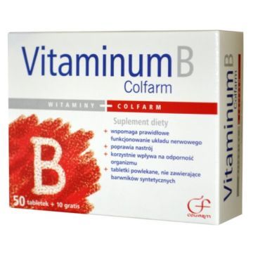 Max Vitaminum B Complex, tabletki, 60 szt. (50 szt.+10 szt.), Colfarm