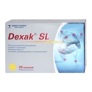 Dexak SL, 25 mg, granulat do sporządzenia roztworu doustnego w saszetkach, 20 szt.