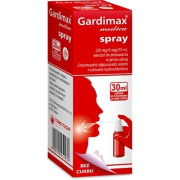 Gardimax medica spray, (20 mg + 5 mg)/10 ml, aerozol do stosowania w jamie ustnej, 30 ml