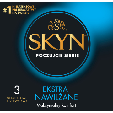 Skyn Ekstra Nawilżane, nielateksowe prezerwatywy, 3 szt.