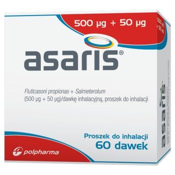Asaris, (500mcg+50mcg)/dawkę, proszek do inhalacji, 60 dawek