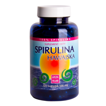 Spirulina Hawajska, 500 mg, kapsułki, 100 szt.