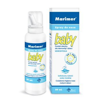 Marimer baby, 100% roztwór naturalnej wody morskiej, spray do nosa, 50 ml