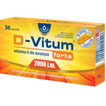 D-Vitum forte 2000 j.m., kapsułki z witaminą D dla dorosłych, 36 szt.