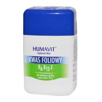 Humavit, Kwas Foliowy + witaminy B6, B12, E, tabletki, 60 szt.