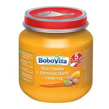 BoboVita, obiadek,marchewka z ziemniaczk.i cielec.,po5m,125g