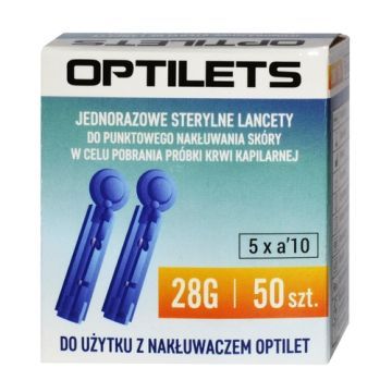 OptiLets, jednorazowe, sterylne lancety,  50 szt.