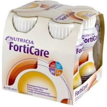 FortiCare, płyn odżywczy o smaku pomarańczowo - cytrynowym, 125 ml x 4 szt.