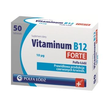 Vitaminum B12 Forte, Polfa Łódź, 10 µg, tabletki, 50 szt.