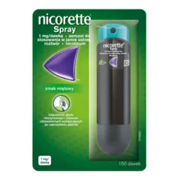 Nicorette Spray,1mg/ dawkę, aerozol do stosowania w jamie ustnej, 1 dozownik (150 dawek)