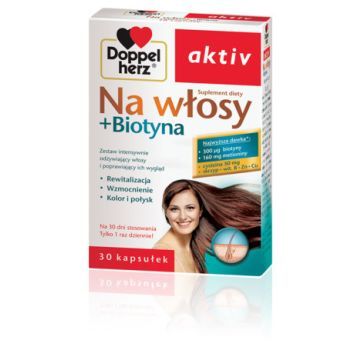 Doppelherz aktiv Na włosy + Biotyna, kapsułki, 30 szt.