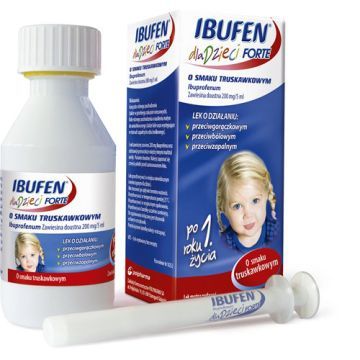 Ibufen forte dla dzieci o smaku truskawkowym, 200 mg/5 ml, zawiesina doustna, 40 ml