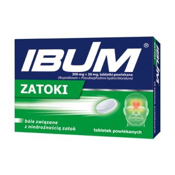 Ibum Zatoki, 200 mg + 30 mg, tabletki powlekane, 20 szt.