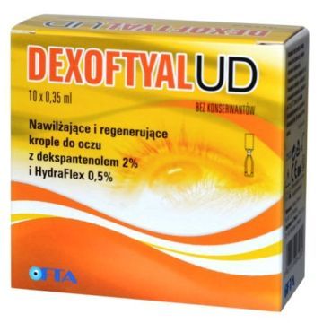 Dexoftyal UD, krople do oczu, 0,35 ml, 10 pojemników jednodawkowych.