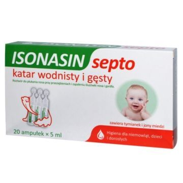 Isonasin Septo, roztwór do płukania nosa, 5 ml x 20 ampułek