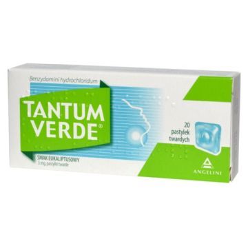 Tantum Verde smak eukaliptusowy, 3 mg, pastylki twarde, 20 szt.