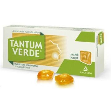 Tantum Verde smak miodowo-pomarańczowy, 3 mg, pastylki twarde, 30 szt.