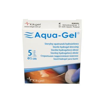 Aqua-Gel, opatrunek hydrożelowy, średnica 5 cm, 5 szt.