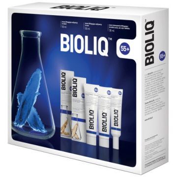 Zestaw Promocyjny Bioliq 55+, krem na dzień, 50 ml + krem na noc, 50 ml + krem do skóry wokół oczu, ust, 30 ml