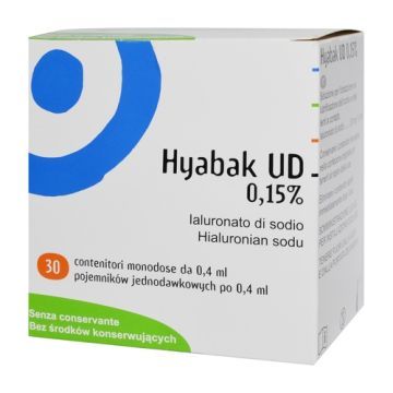 Hyabak UD, 0,15%, krople do oczu, 30 pojemników jednodawkowych x 0,4 ml