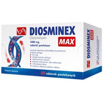 Diosminex Max, 1000 mg, tabletki powlekane, 60 szt