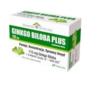 Ginkgo Biloba Plus, 115 mg, tabletki, 48 szt.