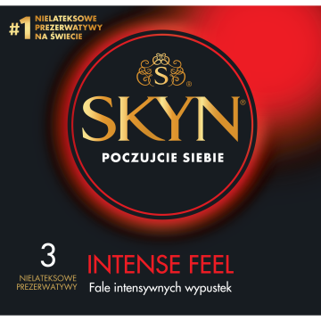 Skyn Intense Feel, nielateksowe prezerwatywy z wypustkami, 3 szt.