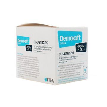 Demoxoft Clean, chusteczki do specjalistycznej higieny powiek, 20 szt.