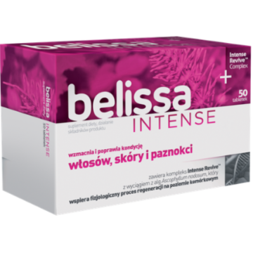 Belissa Intense, tabletki na włosy, skórę i paznokcie, 50 szt.