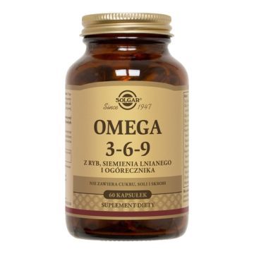 Solgar Omega 3-6-9 z ryb,siem.lnian.i ogorecznika,kaps,60szt