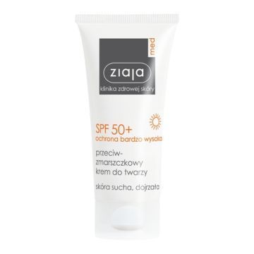 Ziaja Med SPF 50+, przeciwzmarszczkowy krem, cera sucha i dojrzała, 50 ml