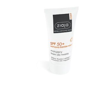 Ziaja Med Kuracja Ochronna UVA+UVB, matujący krem do twarzy, cera tłusta i mieszana,  SPF 50+, 50 ml