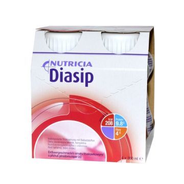 Diasip, plyn, smak truskawkowy, 4 x 200ml