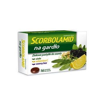 Scorbolamid na gardło, pastylki do ssania, 16 szt