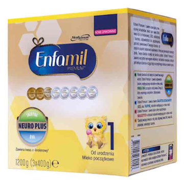 Enfamil 1 Premium MFGM,(Lipil),mleko,0-6 mcy,1200g (3x400 g)