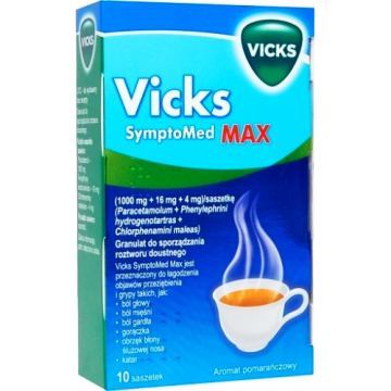 Vicks Antigrip Zatoki i Katar, granulki do sporządzania roztworu doustnego, 10 saszetek